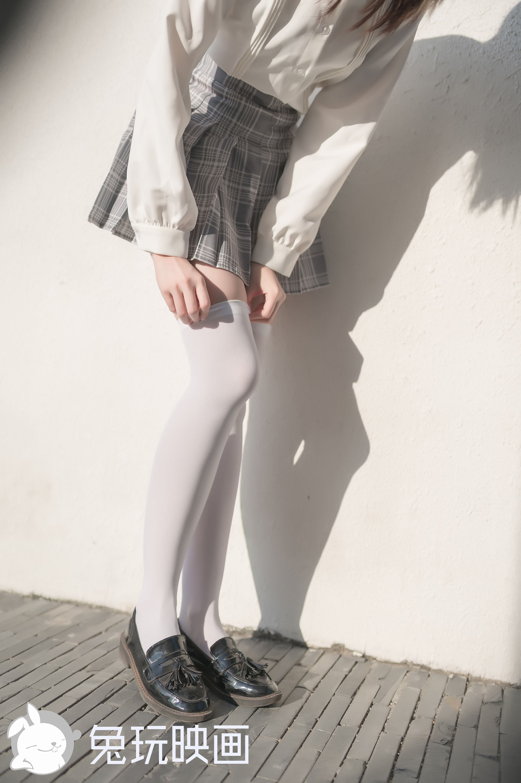 The rabbit painted the area of white socks on the knee.-第1章-图片6