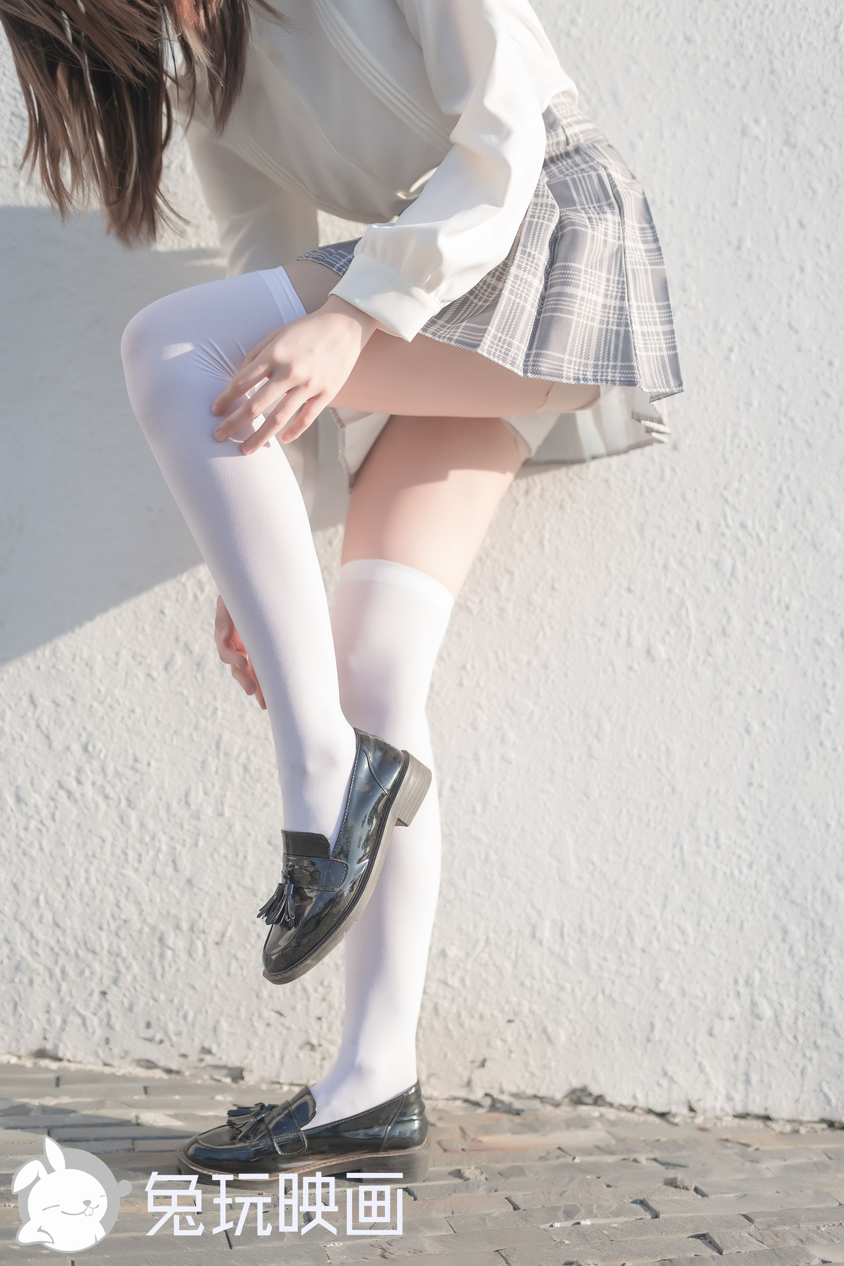 The rabbit painted the area of white socks on the knee.-第1章-图片21