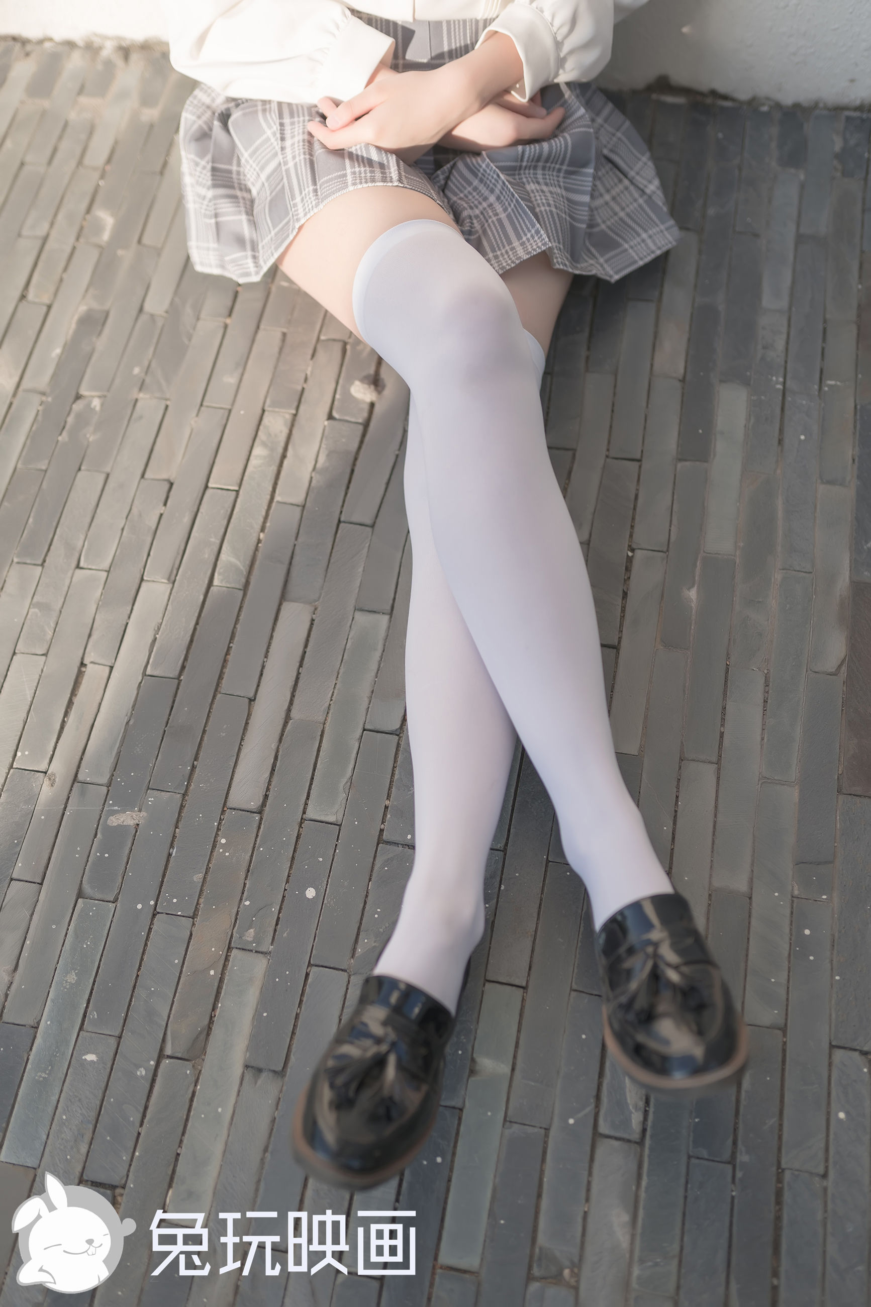 The rabbit painted the area of white socks on the knee.-第1章-图片31