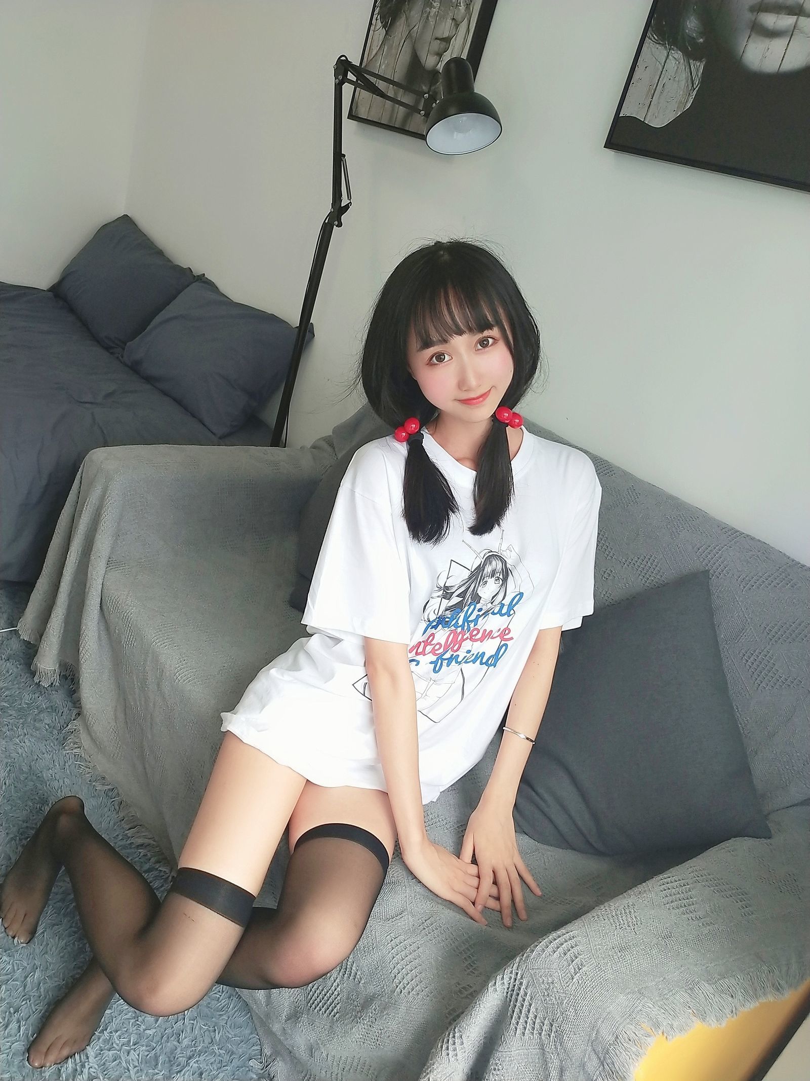 Cotton Owo Smart Girl T-Shirt-第1章-图片1